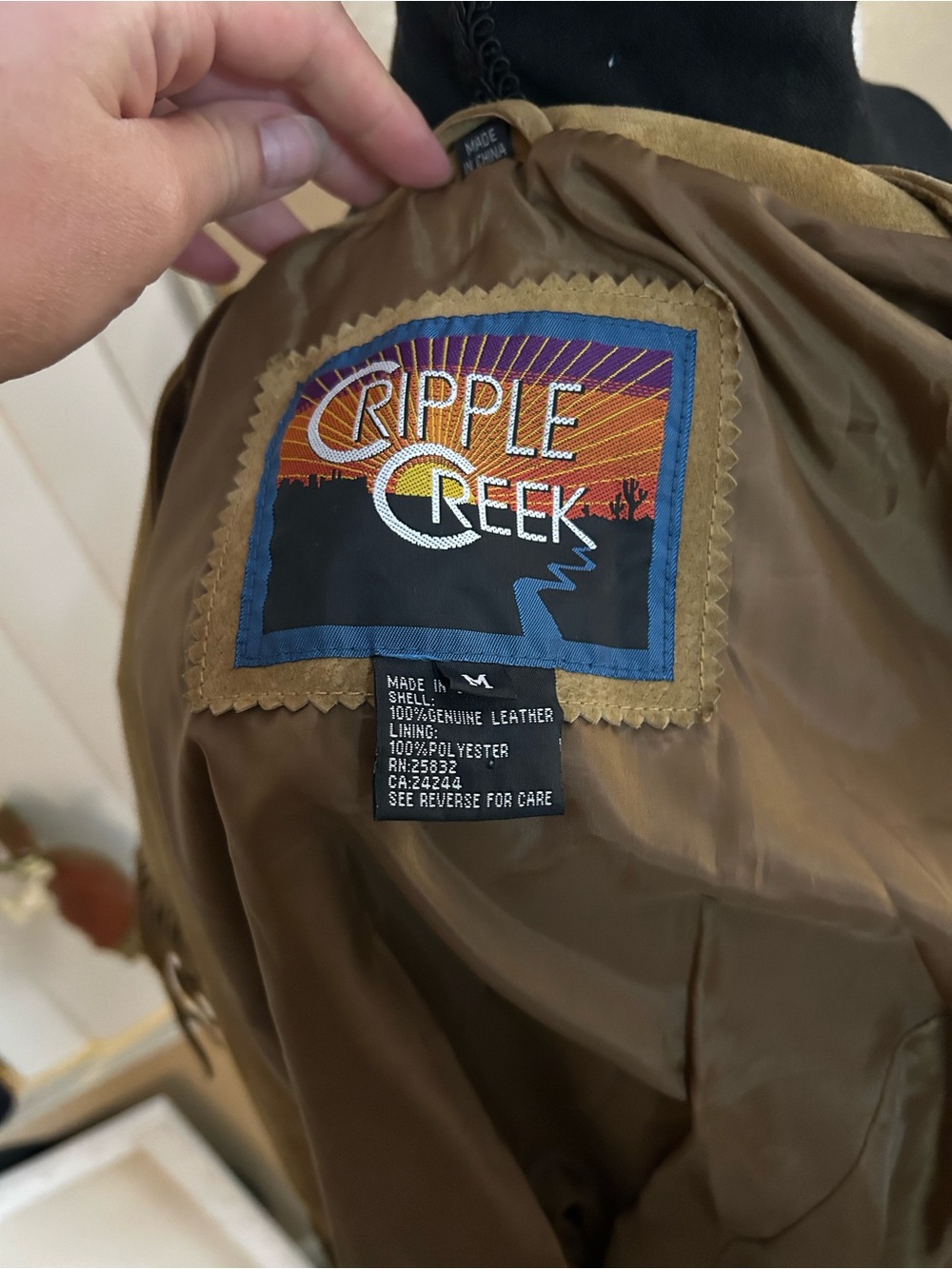 Cripple Creek Jacket Fringe Women M Western Tan Suede Biker Motorcycle Vintage - Picture 6 of 6
